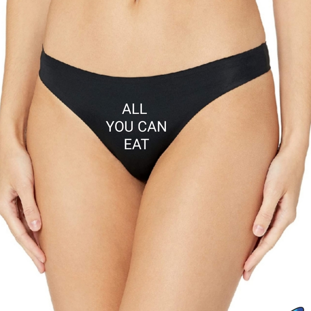 Panties, All you can eat, Thong cotton, Black/ NEW ORIGINAL PACKAGE